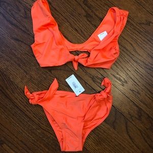 New Look Vibrant Orange Tied Bikini Set